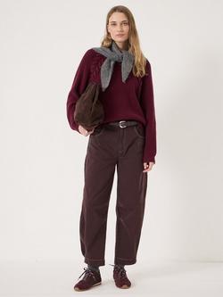 HUSH Mel Plait Detail Jumper, Wine - view 2, Wine