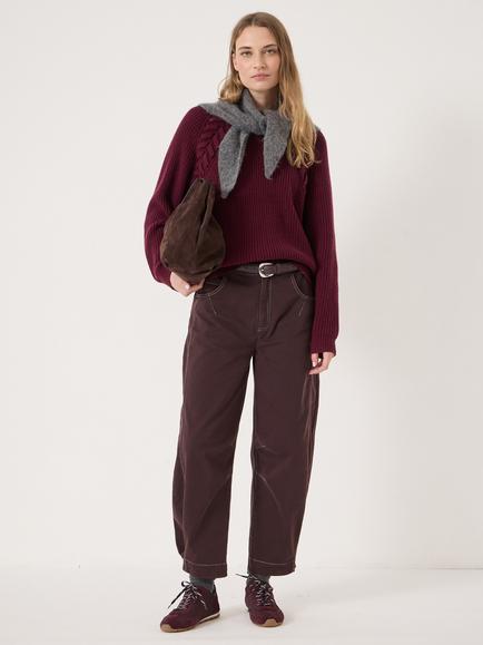 HUSH Mel Plait Detail Jumper - view 2, Wine
