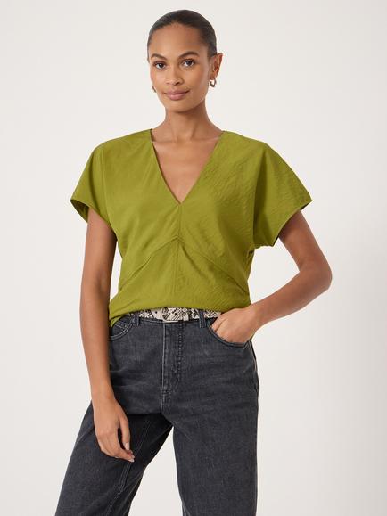HUSH Grace Air Flow Top containing LENZING™ ECOVERO™ Viscose, Olive