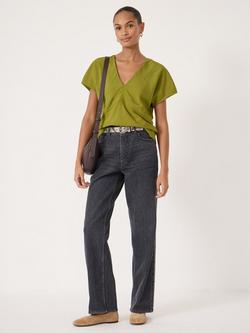 HUSH Grace Air Flow Top containing LENZING™ ECOVERO™ Viscose, Olive - view 2, Olive