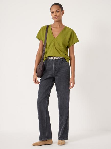 HUSH Grace Air Flow Top containing LENZING™ ECOVERO™ Viscose - view 2, Olive