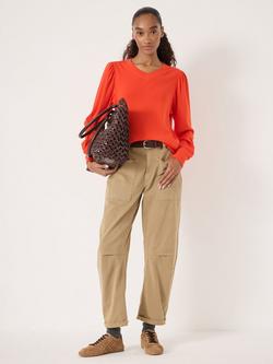HUSH Emily Puff Sleeve Top, Orange - view 2, Orange