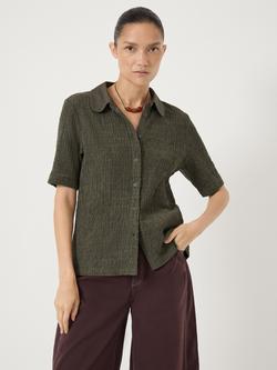 HUSH Kinsley Textured Polo Shirt, Khaki, Khaki