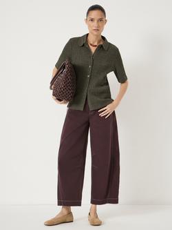 HUSH Kinsley Textured Polo Shirt, Khaki - view 2, Khaki
