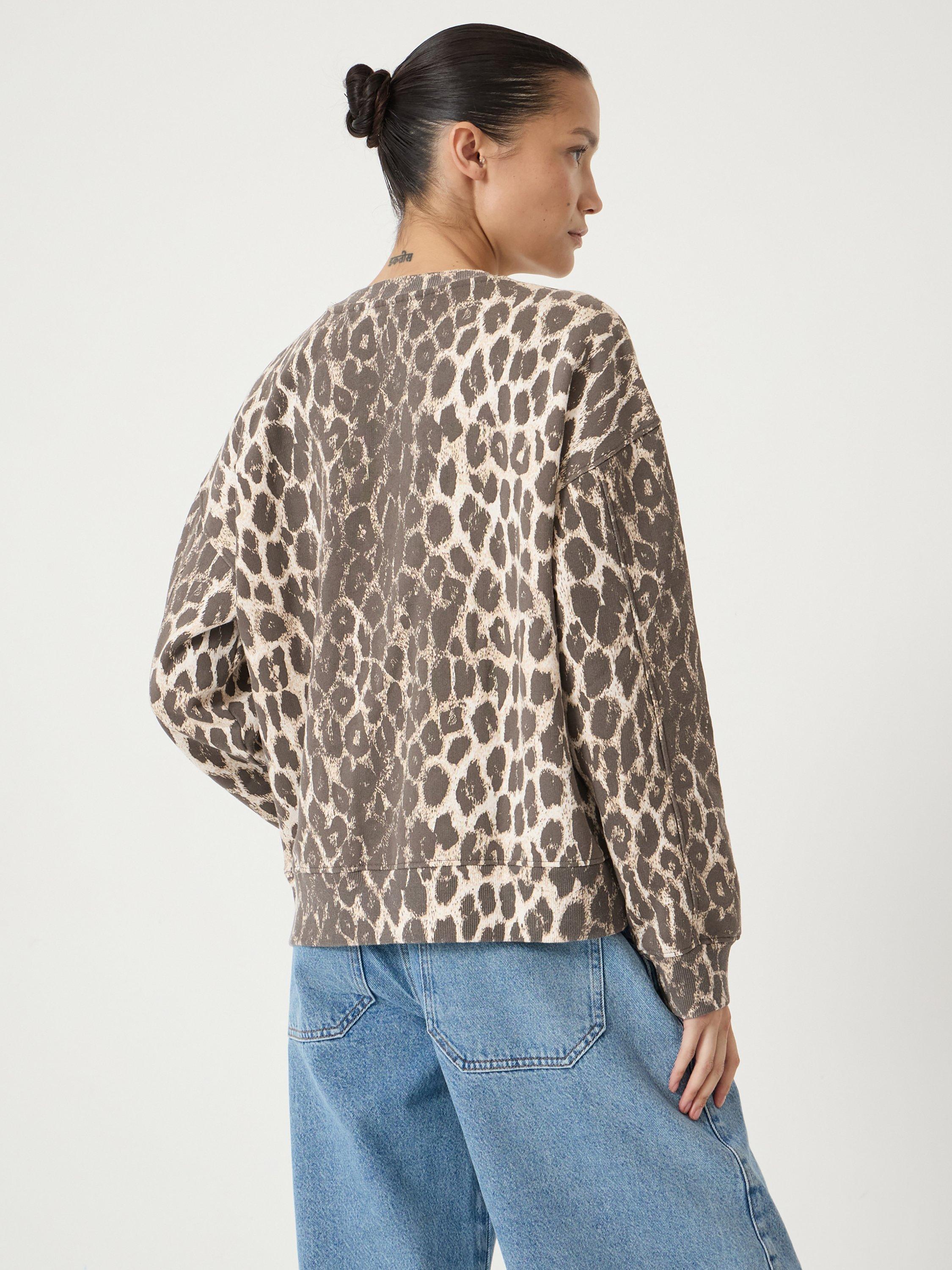 Product image 2 of 3, which shows HUSH Astra Leopard Print Sweatshirt, Neutral/Multi, L-XL