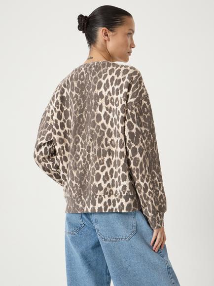 HUSH Astra Leopard Print Sweatshirt, Neutral/Multi - view 2, Neutral/Multi