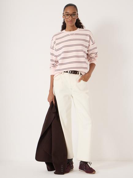 HUSH Luca Stripe Sweatshirt, Pink/Burgundy - view 2, Pink/Burgundy