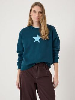 HUSH Mini Star Graphic Sweatshirt, Teal Blue, Teal Blue