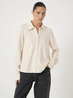 HUSH Noa Long Sleeve Polo Top, Oatmeal, Oatmeal