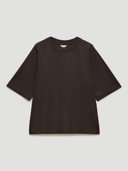 HUSH Romina Heavyweight Cotton T-Shirt, Dark Brown