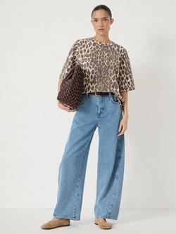 HUSH Romina Leopard Print Heavyweight T-Shirt, Neutral, Neutral