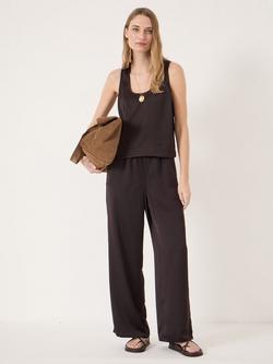 HUSH Sahar Scoop Neck Satin Top, Brown - view 2, Brown