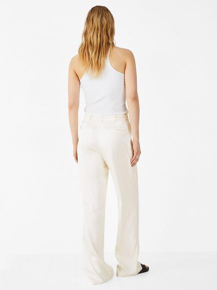 HUSH Scoop Neck Ribbed Vest Top, White - view 2, White