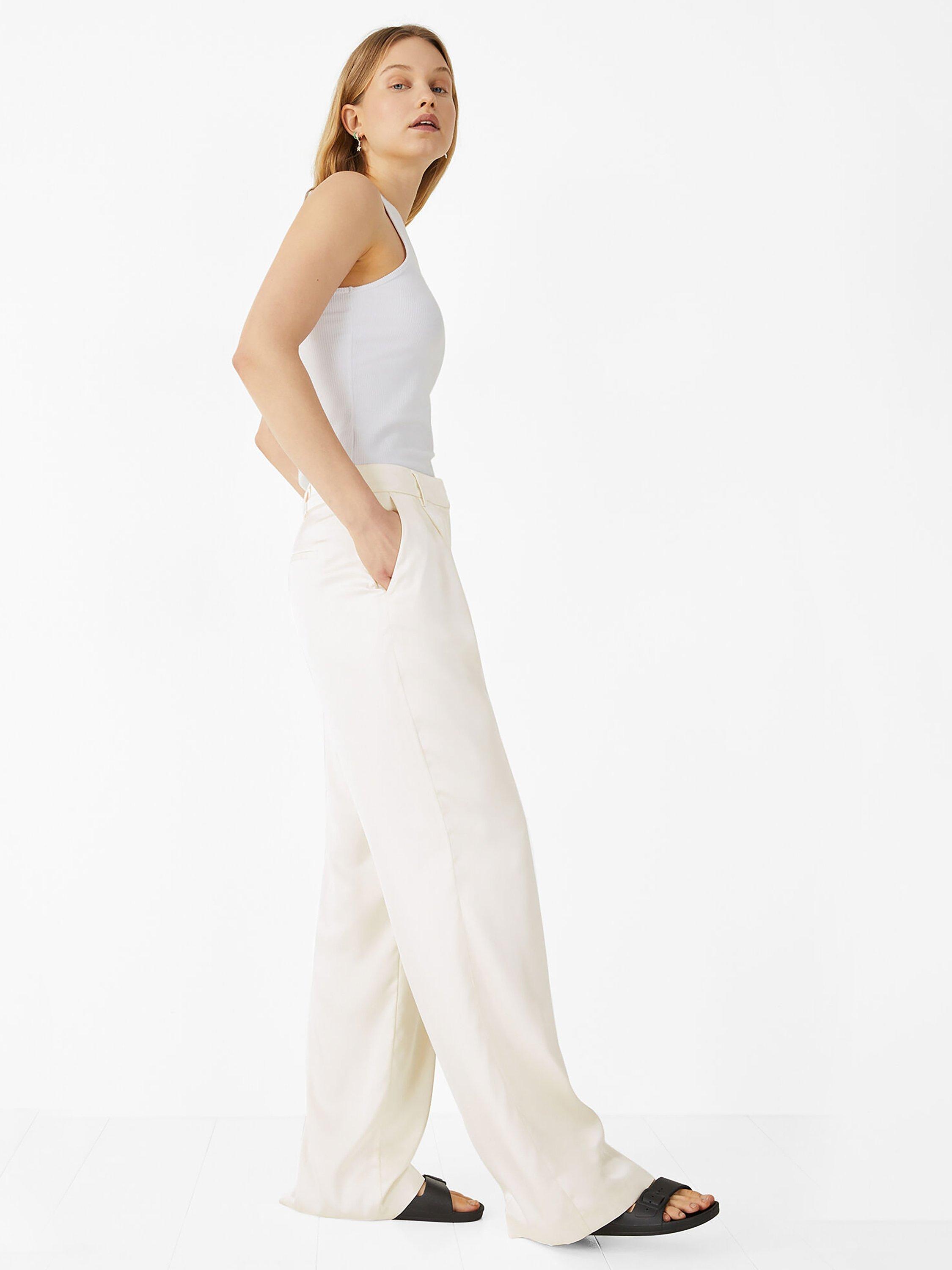 Product image 3 of 5, which shows HUSH Scoop Neck Ribbed Vest Top, White, L