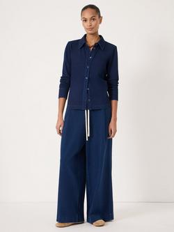 HUSH Seren Jersey Denim Shirt, Blue - view 2, Blue