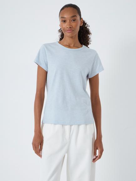 HUSH Crew Neck Slim Fit T-Shirt, Light Blue