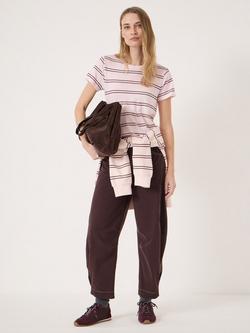 HUSH Bryce Seam Detail Barrel Leg Jeans, Dark Red - view 2, Dark Red