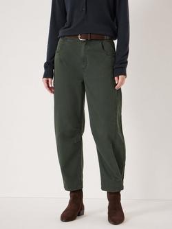 HUSH Bryce Seam Detail Barrel Leg Jeans, Dark Green - view 2, Dark Green