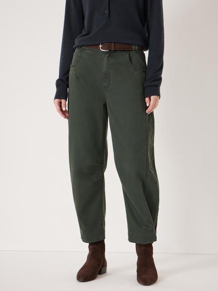 HUSH Bryce Seam Detail Barrel Leg Jeans - view 2, Dark Green