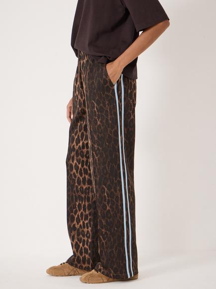 HUSH Harrison Animal Print Side Stripe Joggers, Brown, Brown