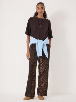 HUSH Harrison Animal Print Side Stripe Joggers, Brown - view 2, Brown