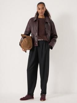 HUSH Noa Tapered Tailored Trousers, Black - view 2, Black