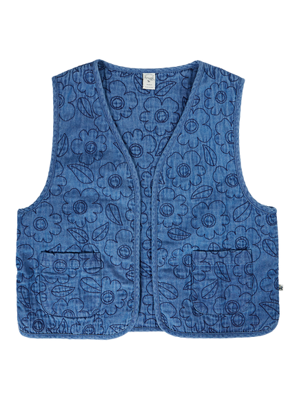 Frugi Grown Up Meri Waistcoat, Denim, Denim
