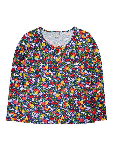 Frugi Grown Ups Bryher Stretch Cotton Top, Happy Days, Happy Days