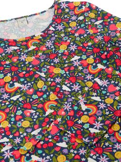 Frugi Grown Ups Bryher Stretch Cotton Top, Happy Days - view 2, Happy Days