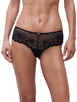 Chantelle Fleurs Lace Shorty Knickers, Black, Black