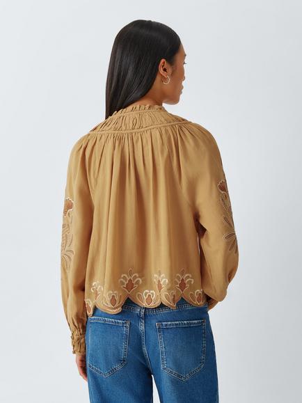 AND/OR Marcia Floral Blouse, Caramel - view 2, Caramel