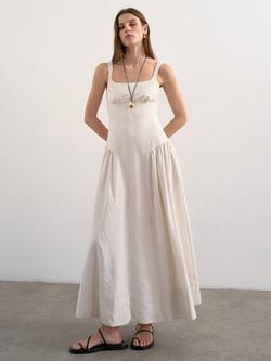 Topshop Drop Waist Sleeveless Dress, White