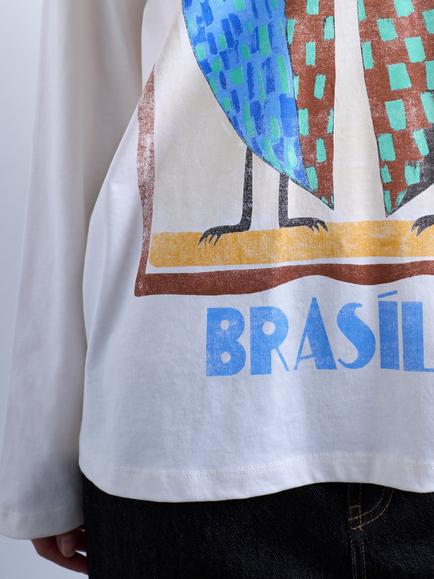 Topshop Graphic Skater Long Sleeve Top, White/Multi - view 2, White/Multi