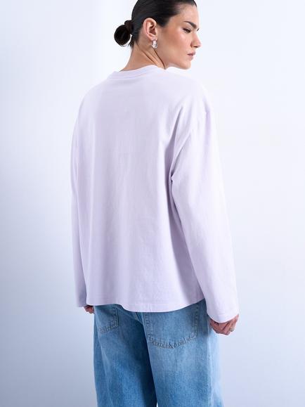 Topshop Graphic Skater T-Shirt, Lilac/Multi - view 2, Lilac/Multi