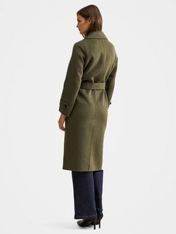 Forever New Natalie Felled Seam Wool Blend Coat, Forest Green - view 2, Forest Green