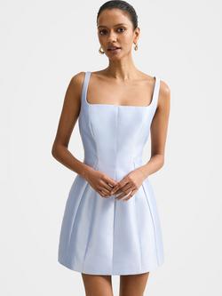 Forever New Petite Kaitlyn Satin Mini Dress, Cloud Blue, Cloud Blue