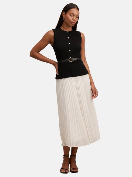 Forever New Louisa Knit Mix Dress, Mono, Mono
