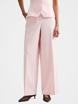 Forever New Petite Veda Wide Leg Tailored Trousers, Cherry Blossom, Cherry Blossom