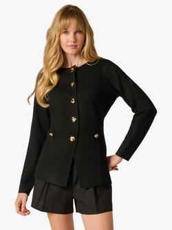 Adrianna Papell Sculpted Sweater Jacket, Black, Black