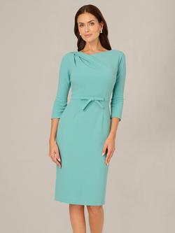 Adrianna Papell Drape Neck Sheath Dress, Smoky Jade, Smoky Jade