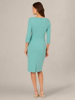 Adrianna Papell Drape Neck Sheath Dress, Smoky Jade - view 2, Smoky Jade