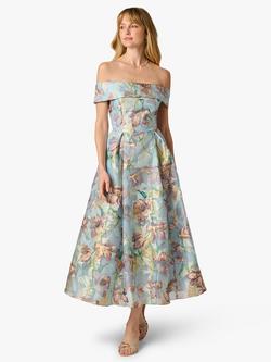 Adrianna Papell Jacquard Floral Flared Dress, Multi, Multi