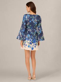 Adrianna Papell Floral Sheath Mini Dress, Navy/Multi - view 2, Navy/Multi