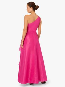 Adrianna Papell Tulle Cascade Maxi Dress, Lipstick - view 2, Lipstick