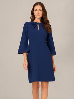 Adrianna Papell Twist Crepe Sheath Dress, Navy, Navy