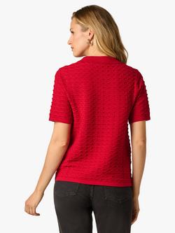 Adrianna Papell Pointelle Polo Shirt, Red - view 2, Red