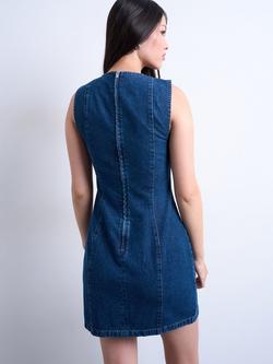 Topshop Denim Mini Dress, Blue - view 2, Blue