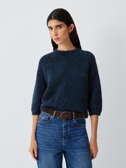 AND/OR Poppy Wool Blend Knit Jumper, Navy