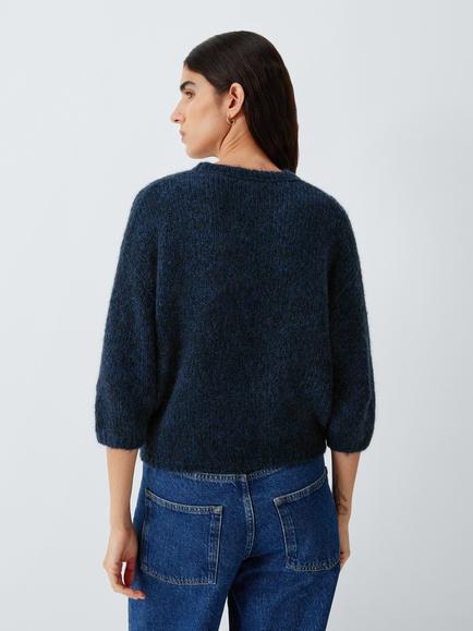 AND/OR Poppy Wool Blend Knit Jumper - view 2, Navy