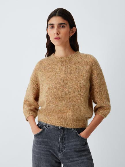 AND/OR Poppy Wool Blend Knit Jumper, Tan
